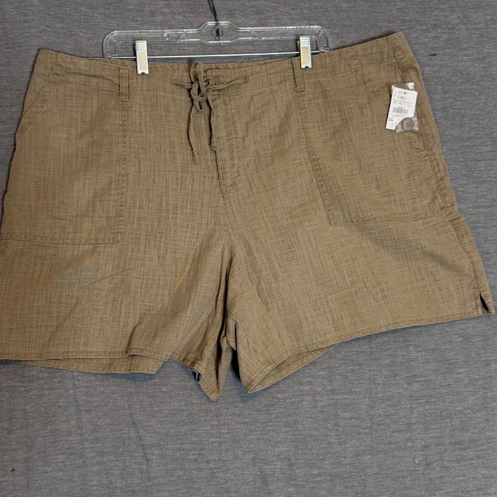 Carolina Plus Blues Women's Khaki Linen Blend Cargo Shorts 24W